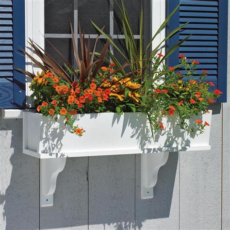 decorative metal trough window box|plastic window boxes with brackets.